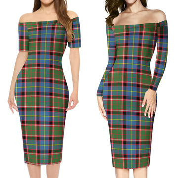 Norvel Tartan Off Shoulder Lady Dress Women's Dress - Tartan Vibes Clothing