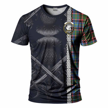 Norvel Tartan T-Shirt with Family Crest Cross Sword Thistle Celtic Vibes Kid's Shirt - Tartan Vibes Clothing