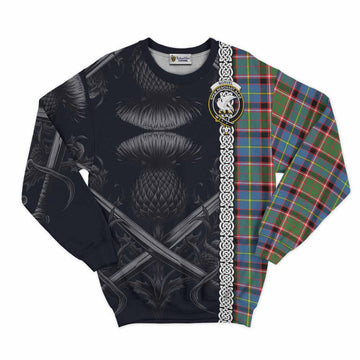 Norvel Tartan Sweatshirt with Family Crest Cross Sword Thistle Celtic Vibes Unisex - Tartan Vibes Clothing