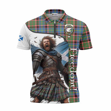 Norvel Crest Tartan Zipper Polo Shirt Inspired by the Freedom of Scottish Warrior Unisex - Tartan Vibes Clothing