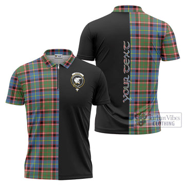 Norvel Tartan Zipper Polo Shirt with Family Crest and Half Of Me Style Unisex - Tartan Vibes Clothing