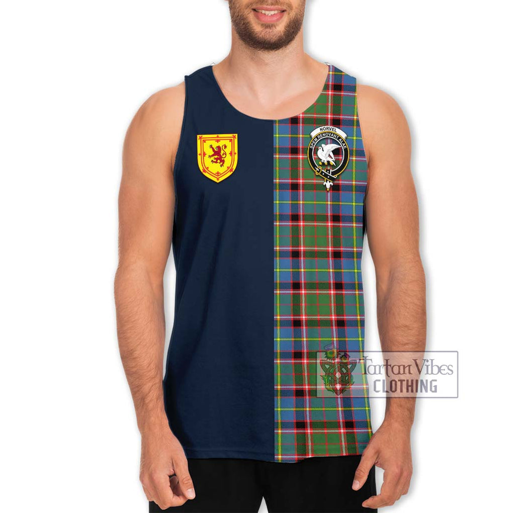 Norvel Tartan Men's Tank Top Alba with Scottish Lion Royal Arm Half Style Men - Tartan Vibes Clothing