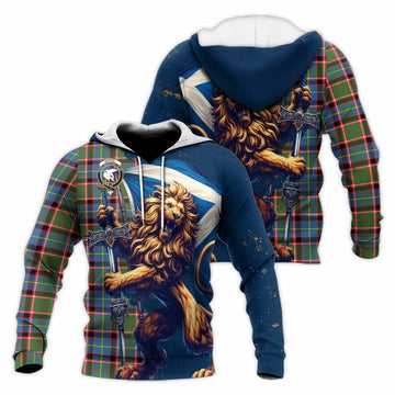 Norvel Tartan Family Crest Knitted Hoodie with Scottish Majestic Lion Unisex Knitted Pullover Hoodie - Tartan Vibes Clothing