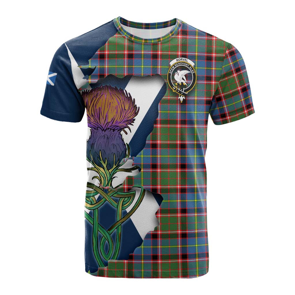 Norvel Tartan Family Crest Cotton T-shirt Scottish Thistle Celtic Inspired Kid's Shirt - Tartan Vibes Clothing