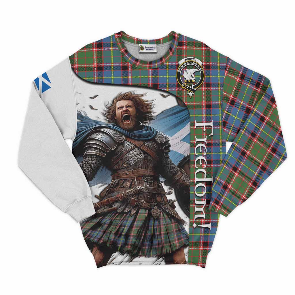 Norvel Crest Tartan Sweatshirt Inspired by the Freedom of Scottish Warrior Unisex - Tartan Vibes Clothing