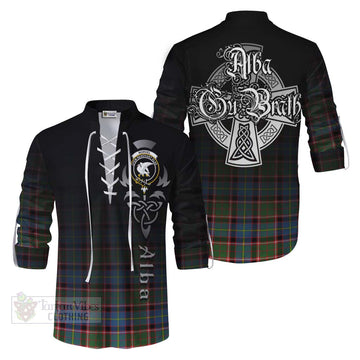 Norvel Tartan Ghillie Kilt Shirt Featuring Alba Gu Brath Family Crest Celtic Inspired Men - Tartan Vibes Clothing