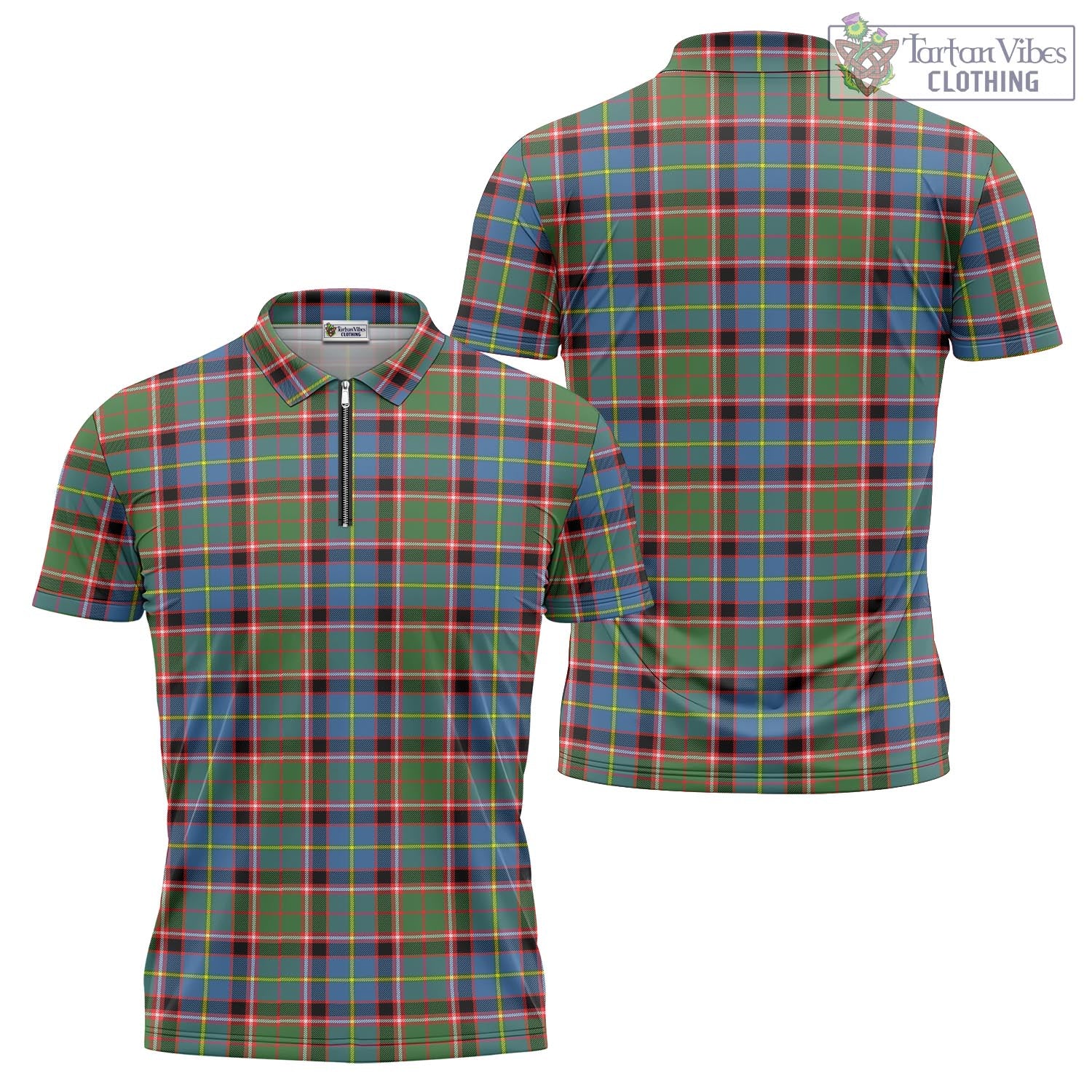 Norvel Tartan Zipper Polo Shirt Unisex - Tartan Vibes Clothing