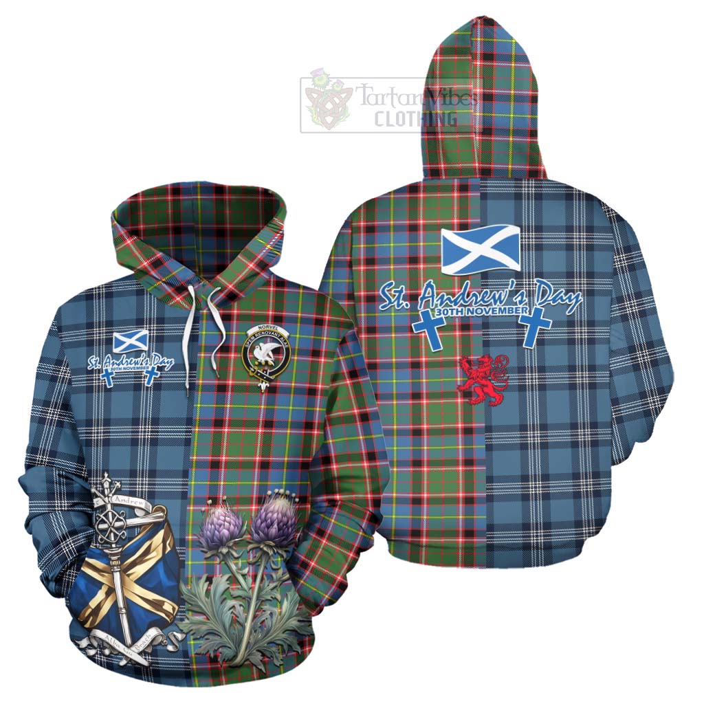 Norvel Tartan Hoodie Happy St. Andrew's Day Half Tartan Style Zip Hoodie - Tartan Vibes Clothing