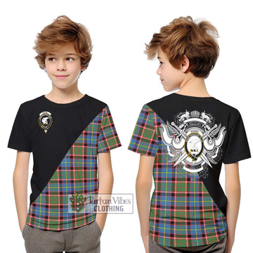 Norvel Tartan Kid T-Shirt with Family Crest and Military Logo Style Youth XL Size14 - Tartan Vibes Clothing