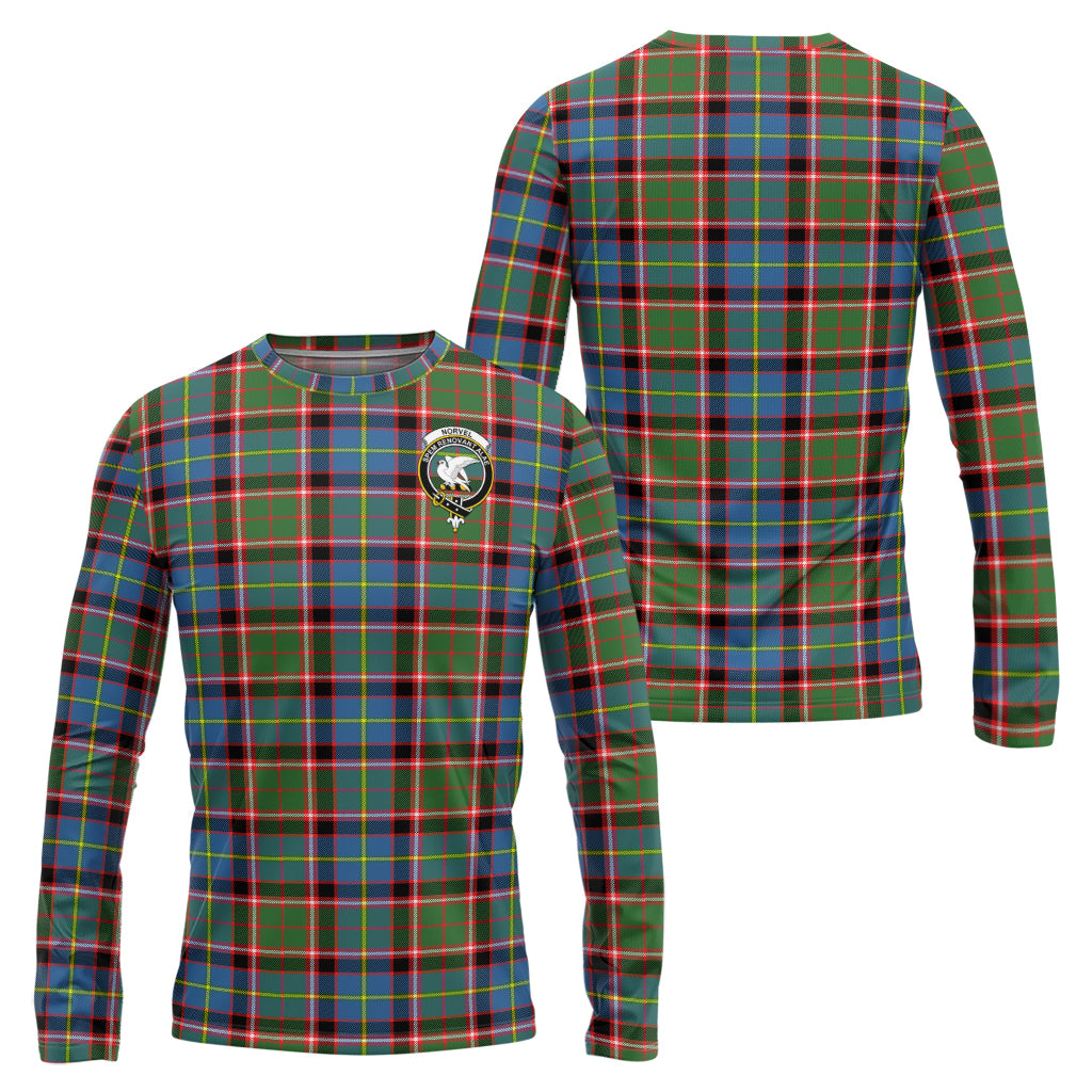 Norvel Tartan Long Sleeve T-Shirt with Family Crest Unisex - Tartan Vibes Clothing