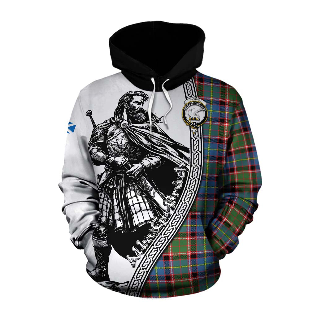 Norvel Tartan Clan Crest Cotton Hoodie with Highlander Warrior Celtic Style Pullover Hoodie XS - Tartan Vibes Clothing