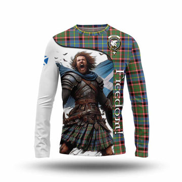 Tartan Vibes Clothing Norvel Crest Tartan Long Sleeve T-Shirt Inspired by the Freedom of Scottish Warrior
