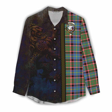 Norvel Tartan Family Crest Women's Casual Shirt Alba Gu Brath Be Brave Lion Ancient Style Female - Tartan Vibes Clothing