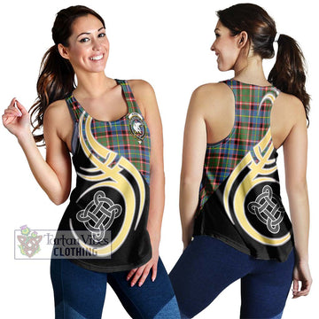 Norvel Tartan Women's Racerback Tanks with Family Crest and Celtic Symbol Style 4XL - Tartan Vibes Clothing