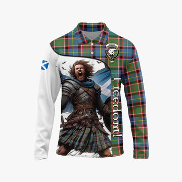 Tartan Vibes Clothing Norvel Crest Tartan Long Sleeve Polo Shirt Inspired by the Freedom of Scottish Warrior