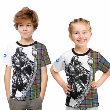 Norvel Tartan Clan Crest Kid T-Shirt with Highlander Warrior Celtic Style Youth XL Size14 - Tartan Vibes Clothing