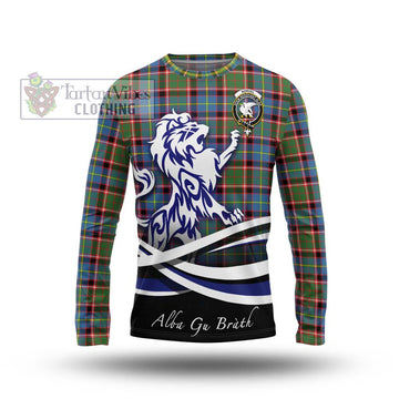 Norvel Tartan Long Sleeve T-Shirt with Alba Gu Brath Regal Lion Emblem Unisex - Tartan Vibes Clothing