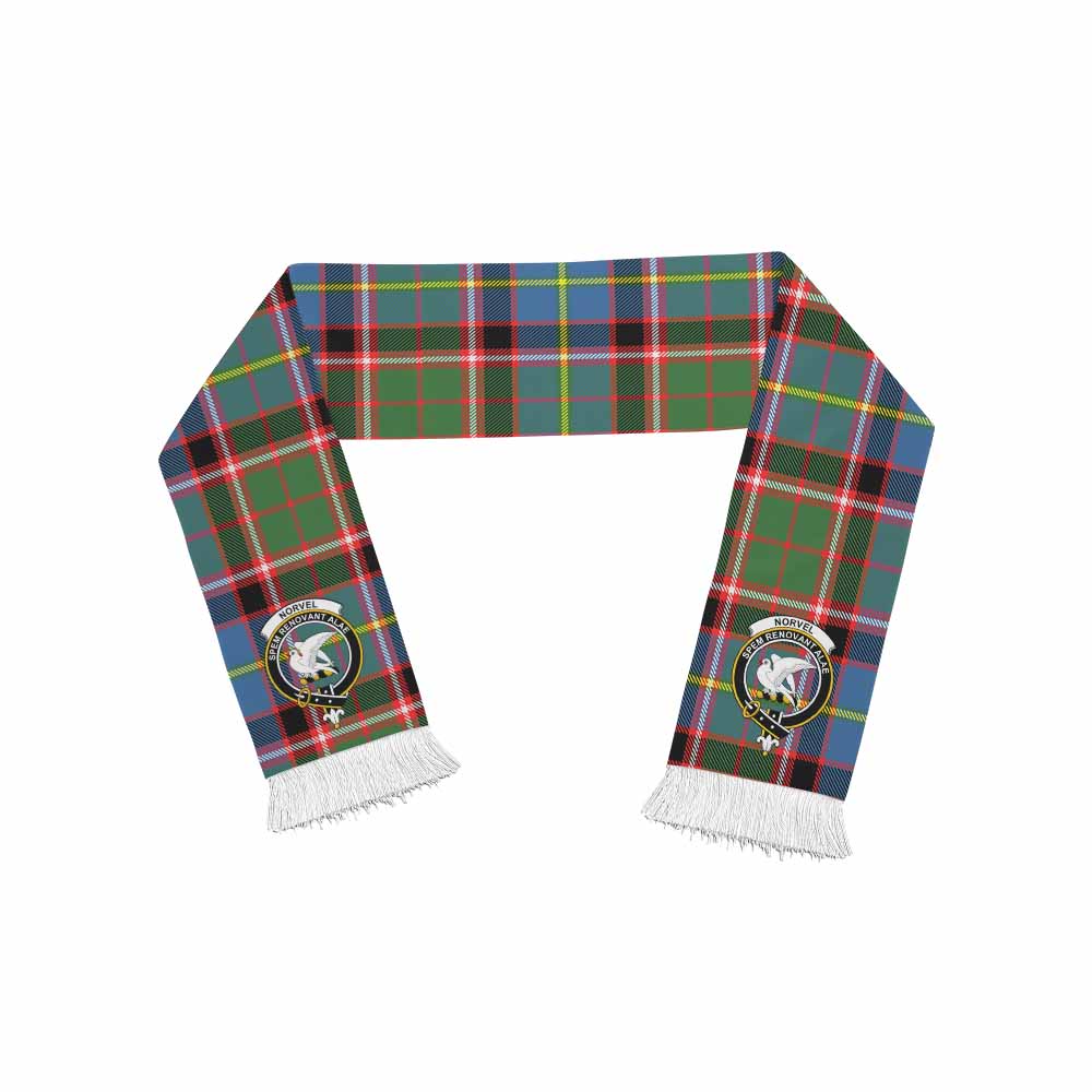 Norvel Tartan Ruffneck Scarf with Family Crest One Size 67.7*6.7 inches - Tartan Vibes Clothing
