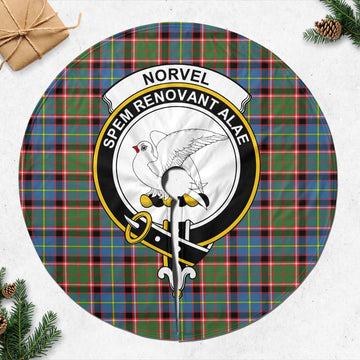 Norvel Tartan Christmas Tree Skirt with Family Crest 47*47 inch - Tartan Vibes Clothing