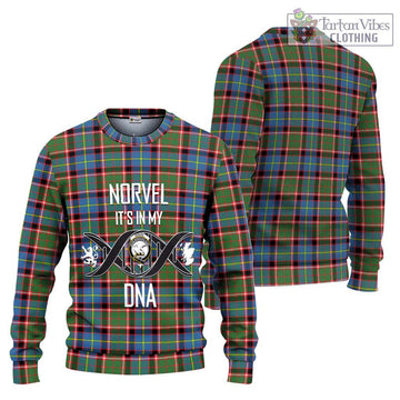 Norvel Tartan Ugly Sweater with Family Crest DNA In Me Style Unisex - Tartan Vibes Clothing
