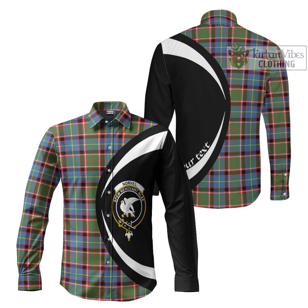Norvel Tartan Long Sleeve Button Up with Family Crest Circle Style Men's Shirt S - Tartan Vibes Clothing