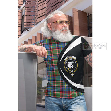 Norvel Tartan Cotton T-shirt with Family Crest Circle Style Men's Shirt - Tartan Vibes Clothing