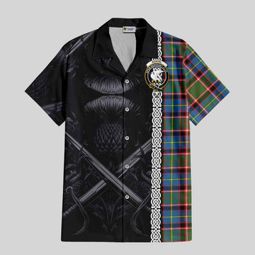 Norvel Tartan Hawaiian Shirt with Family Crest Cross Sword Thistle Celtic Vibes Kid - Tartan Vibes Clothing
