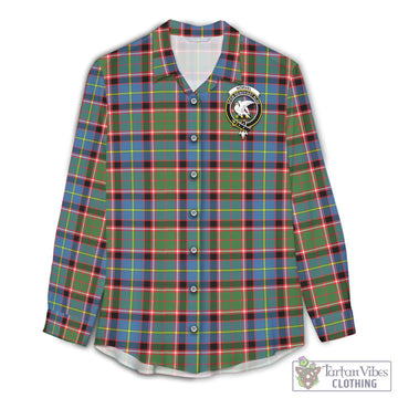 Norvel Tartan Women's Casual Shirt with Family Crest Female - Tartan Vibes Clothing
