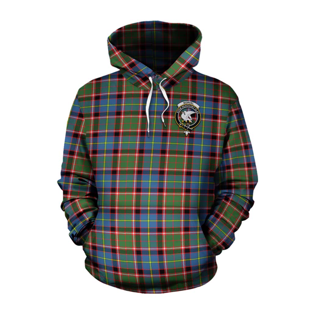 Norvel Tartan Cotton Hoodie with Family Crest Celtic Skull Style Pullover Hoodie XS - Tartan Vibes Clothing
