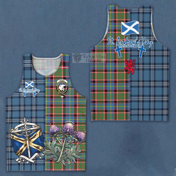 Norvel Tartan Men's Tank Top Happy St. Andrew's Day Half Tartan Style Men - Tartan Vibes Clothing