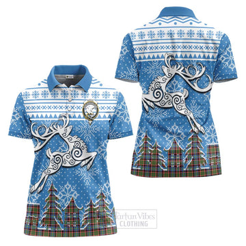 Norvel Clan Christmas Women's Polo Shirt Celtic Reindeer Style Women - Tartan Vibes Clothing