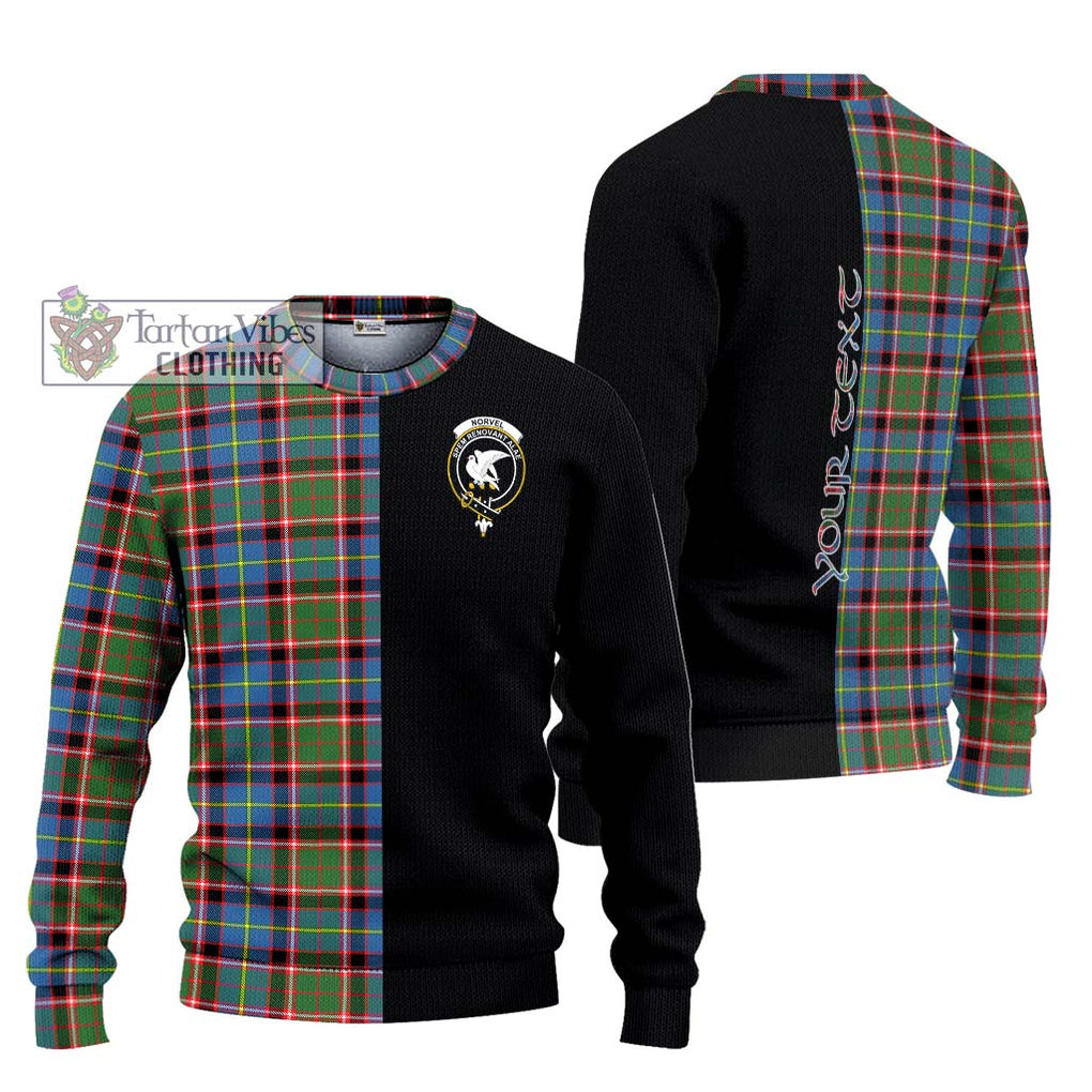 Norvel Tartan Ugly Sweater with Family Crest and Half Of Me Style Unisex - Tartan Vibes Clothing