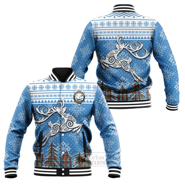 Norvel Clan Christmas Baseball Jacket Celtic Reindeer Style Unisex - Tartan Vibes Clothing