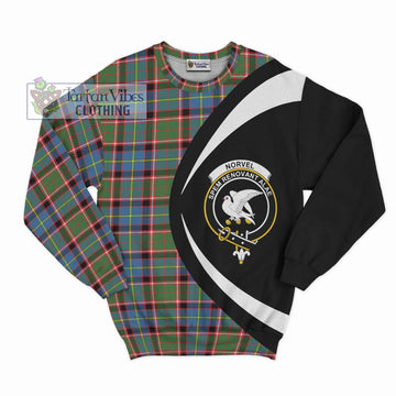 Norvel Tartan Sweatshirt with Family Crest Circle Style Unisex - Tartan Vibes Clothing