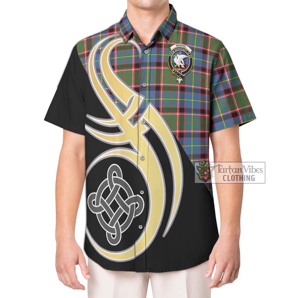 Norvel Tartan Hawaiian Shirt with Family Crest and Celtic Symbol Style Kid - Tartan Vibes Clothing