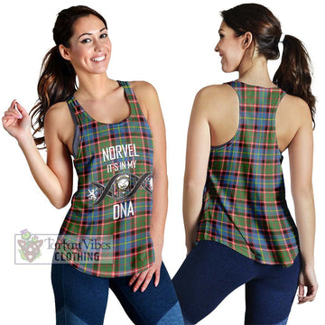 Norvel Tartan Women's Racerback Tanks with Family Crest DNA In Me Style 4XL - Tartan Vibes Clothing