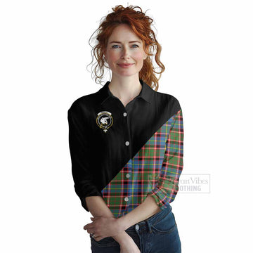 Norvel Tartan Women's Casual Shirt with Family Crest and Military Logo Style Female - Tartan Vibes Clothing