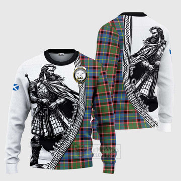 Norvel Tartan Clan Crest Knitted Sweater with Highlander Warrior Celtic Style Unisex - Tartan Vibes Clothing