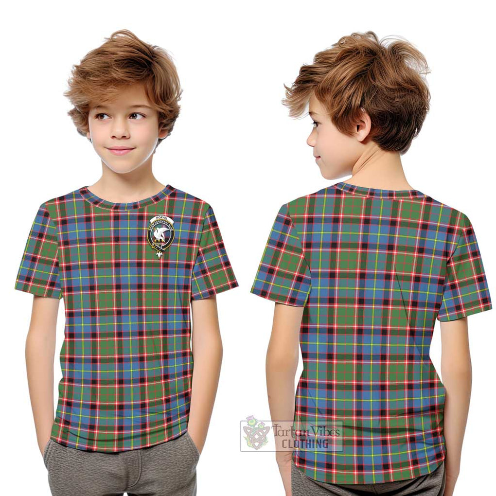 Norvel Tartan Kid T-Shirt with Family Crest Youth XL Size14 - Tartan Vibes Clothing