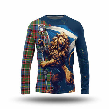 Norvel Tartan Family Crest Long Sleeve T-Shirt with Scottish Majestic Lion Unisex - Tartan Vibes Clothing