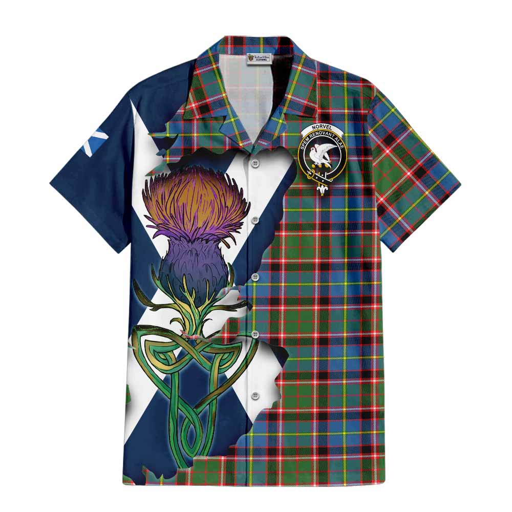 Norvel Tartan Family Crest Hawaiian Shirt Scottish Thistle Celtic Inspired Kid - Tartan Vibes Clothing