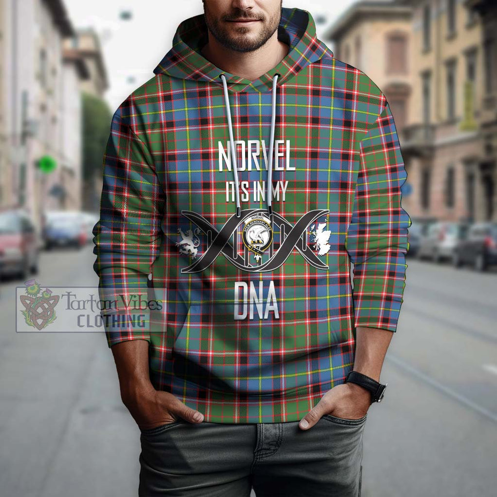 Norvel Tartan Hoodie with Family Crest DNA In Me Style Pullover Hoodie - Tartan Vibes Clothing
