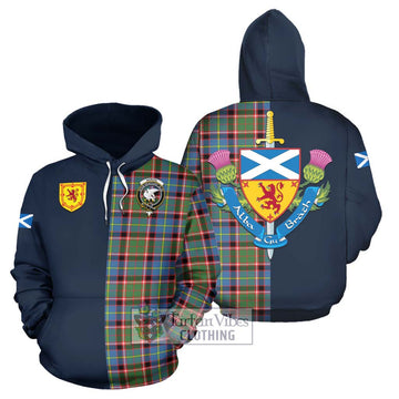 Norvel Tartan Hoodie Alba with Scottish Lion Royal Arm Half Style Zip Hoodie - Tartan Vibes Clothing