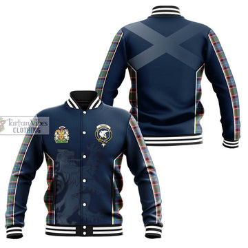 Norvel Tartan Baseball Jacket with Family Crest and Lion Rampant Vibes Sport Style Unisex - Tartan Vibes Clothing
