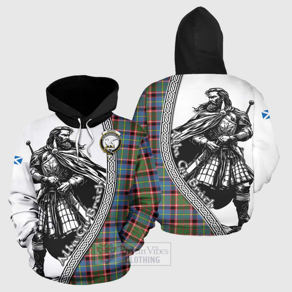 Norvel Tartan Clan Crest Hoodie with Highlander Warrior Celtic Style Zip Hoodie - Tartan Vibes Clothing