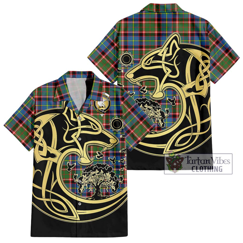 Norvel Tartan Hawaiian Shirt with Family Crest Celtic Wolf Style Kid - Tartan Vibes Clothing