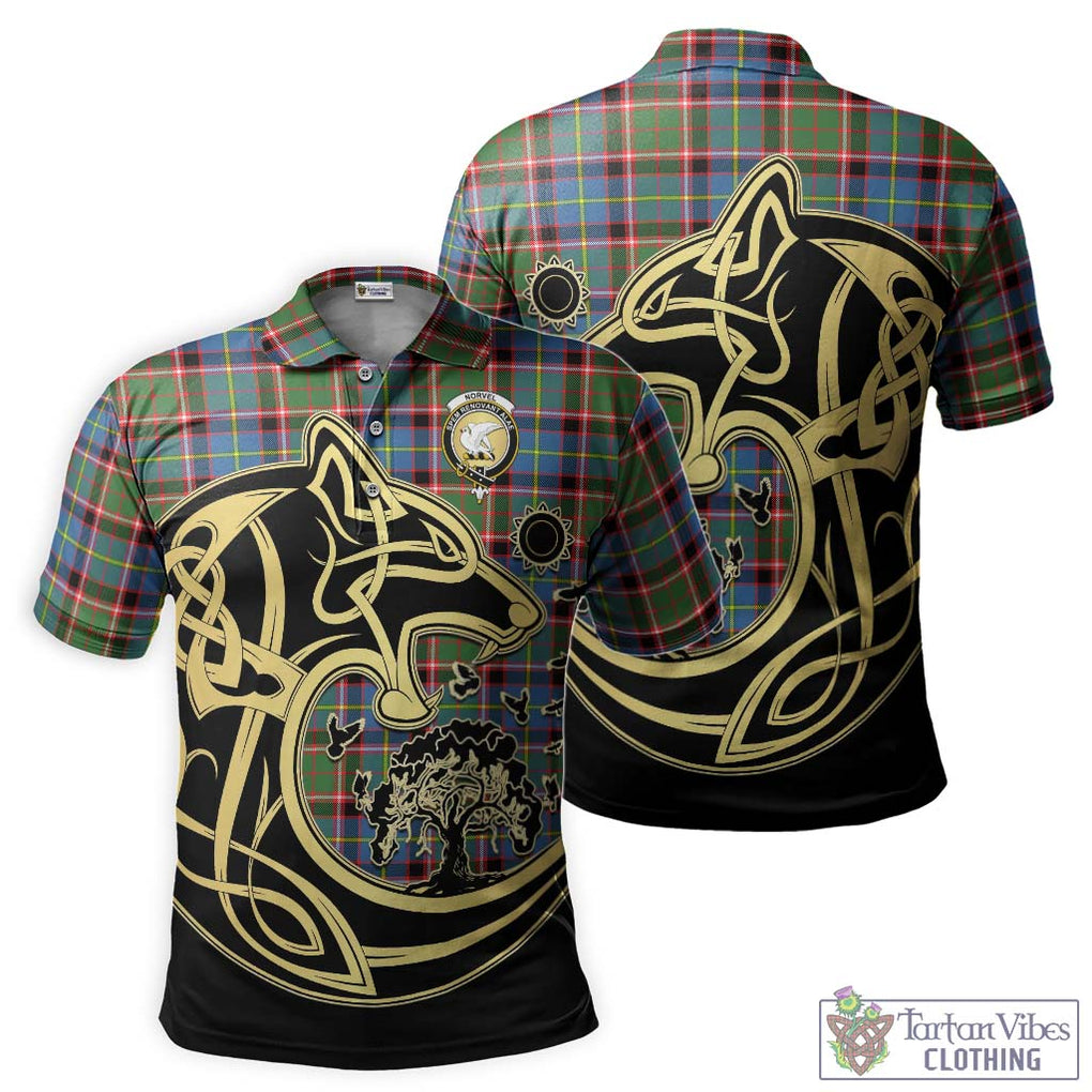 Norvel Tartan Polo Shirt with Family Crest Celtic Wolf Style Kid - Tartan Vibes Clothing