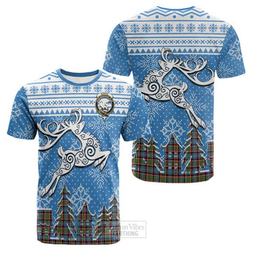 Norvel Clan Christmas Cotton T-shirt Celtic Reindeer Style Kid's Shirt - Tartan Vibes Clothing