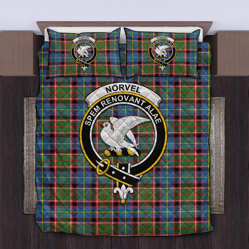 Norvel Tartan Quilt Bed Set with Family Crest King - Tartan Vibes Clothing