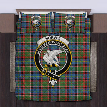 Norvel Tartan Quilt Bed Set with Family Crest King - Tartan Vibes Clothing